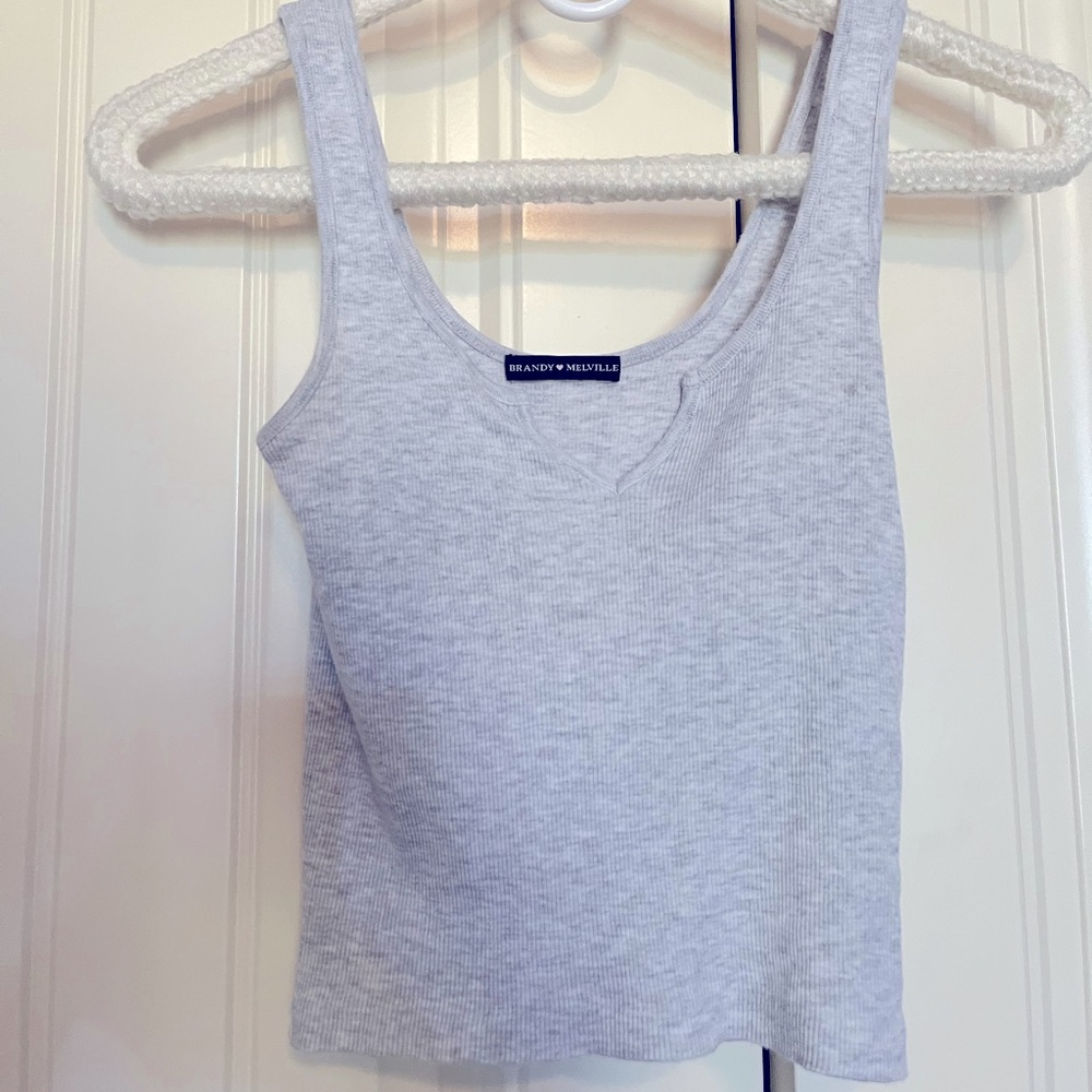 Light gray ribbed tank top